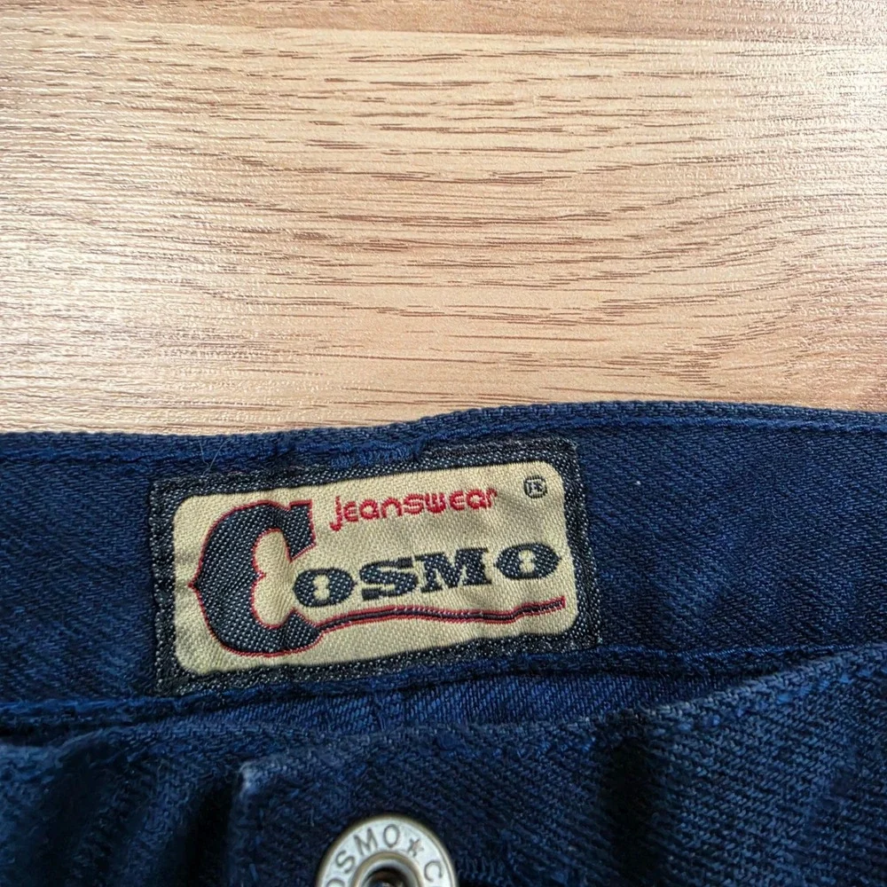 Cosmo Jeans Cargo Pants Boys 12 1030B Baggy Wide Leg Denim Indigo Blue NWT 90s